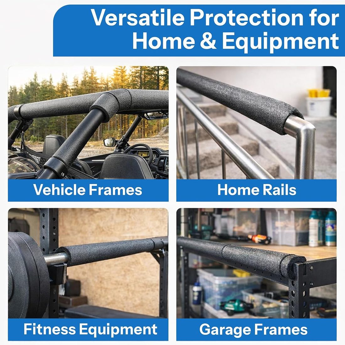 3 Foot Black Roll Bar Padding 4 Pack - fire Retardant view 3