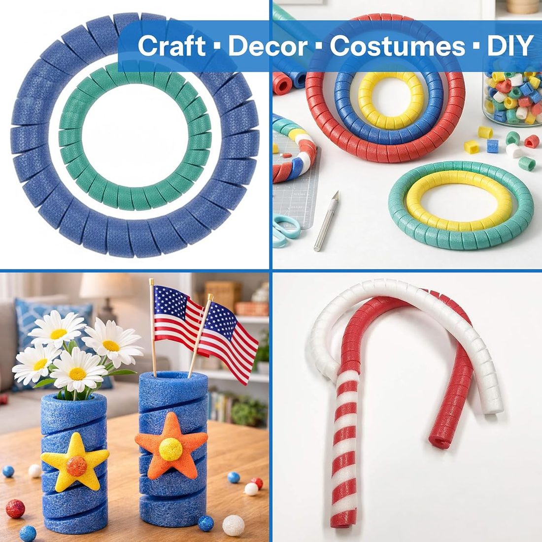 4 Pack Craft Foam for Crafts and Projects - 50 inch pre-Cut Spiral Red view 2