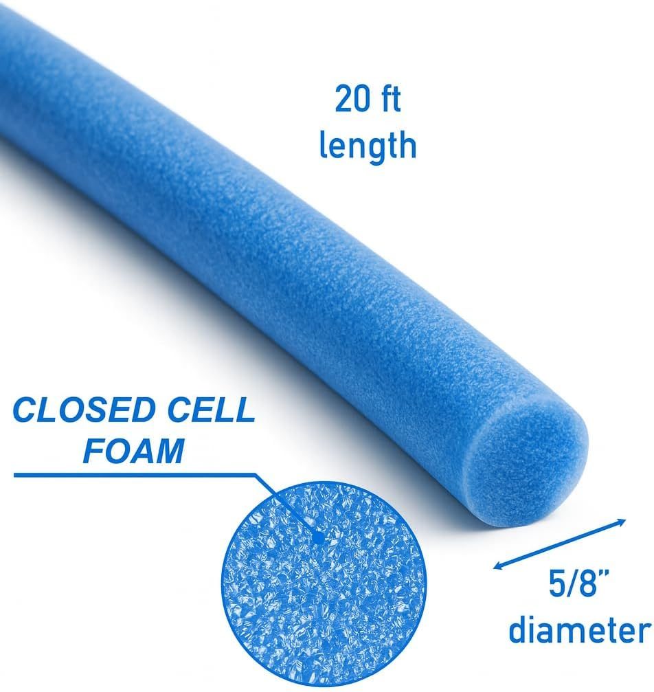 5/8” × 20 ft Foam Noodles for Crafts – Solid-Core Foam Tubes… view 3