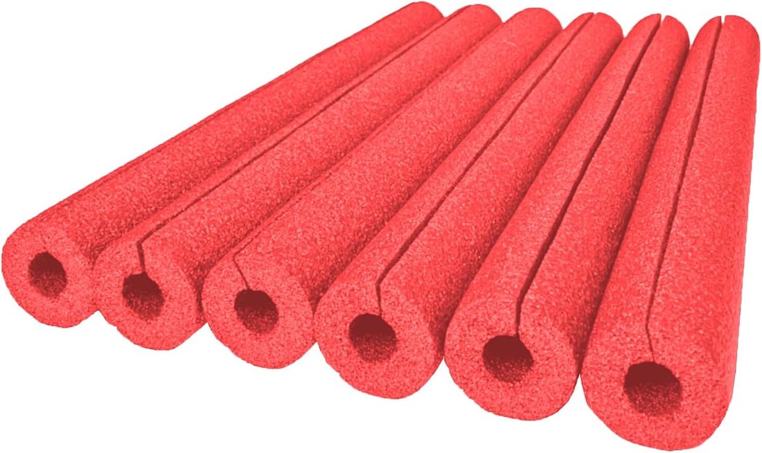 Clamp-On 22 Inch Foam Noodles - 6 Pack - Extra Dense, Buoyant Foam Tubes Used as Sharp Edge Protectors, Corner