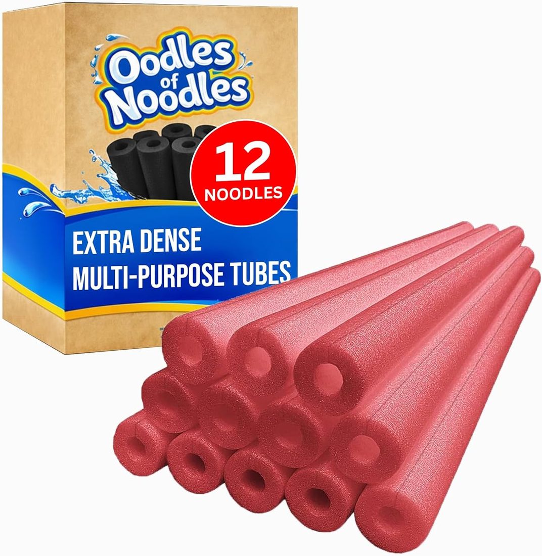 Clamp-On Standard Size Foam Noodles - 12 Pack - Extra Dense, Buoyant… view 5