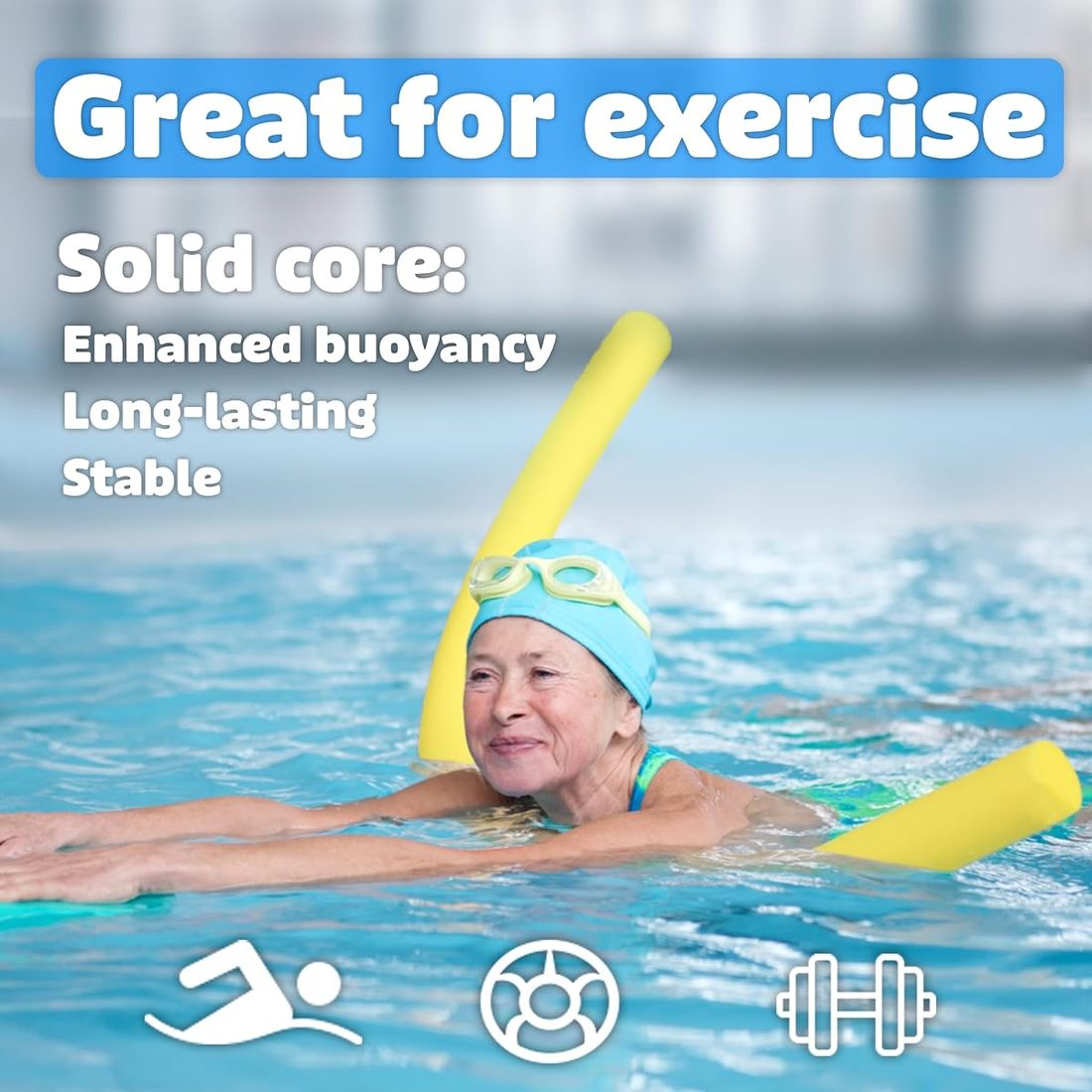 Deluxe Pool Noodles Foam - Pack of 10 - Extra Dense view 2
