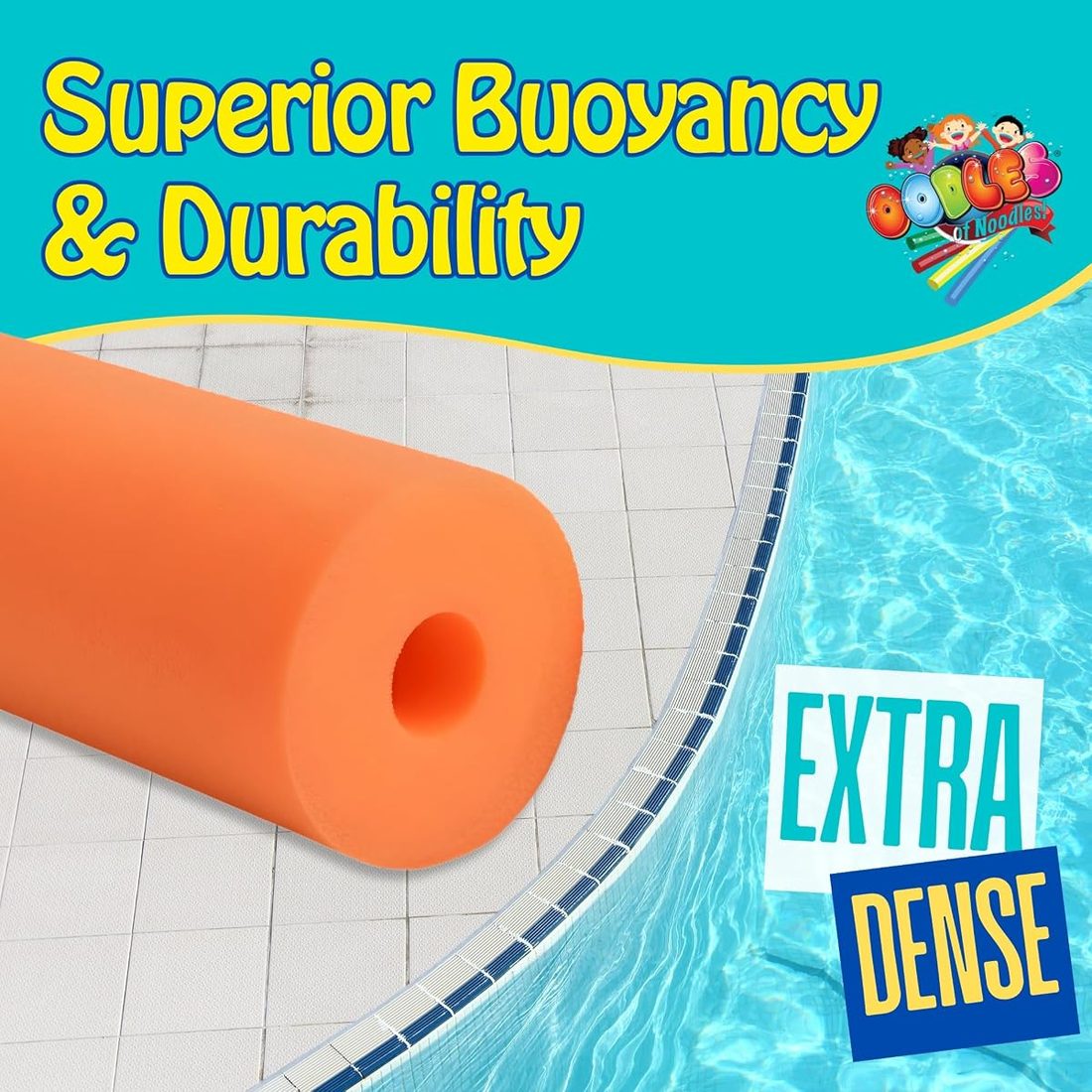 Deluxe Pool Noodles Foam - Pack of 12 - Extra Dense view 2