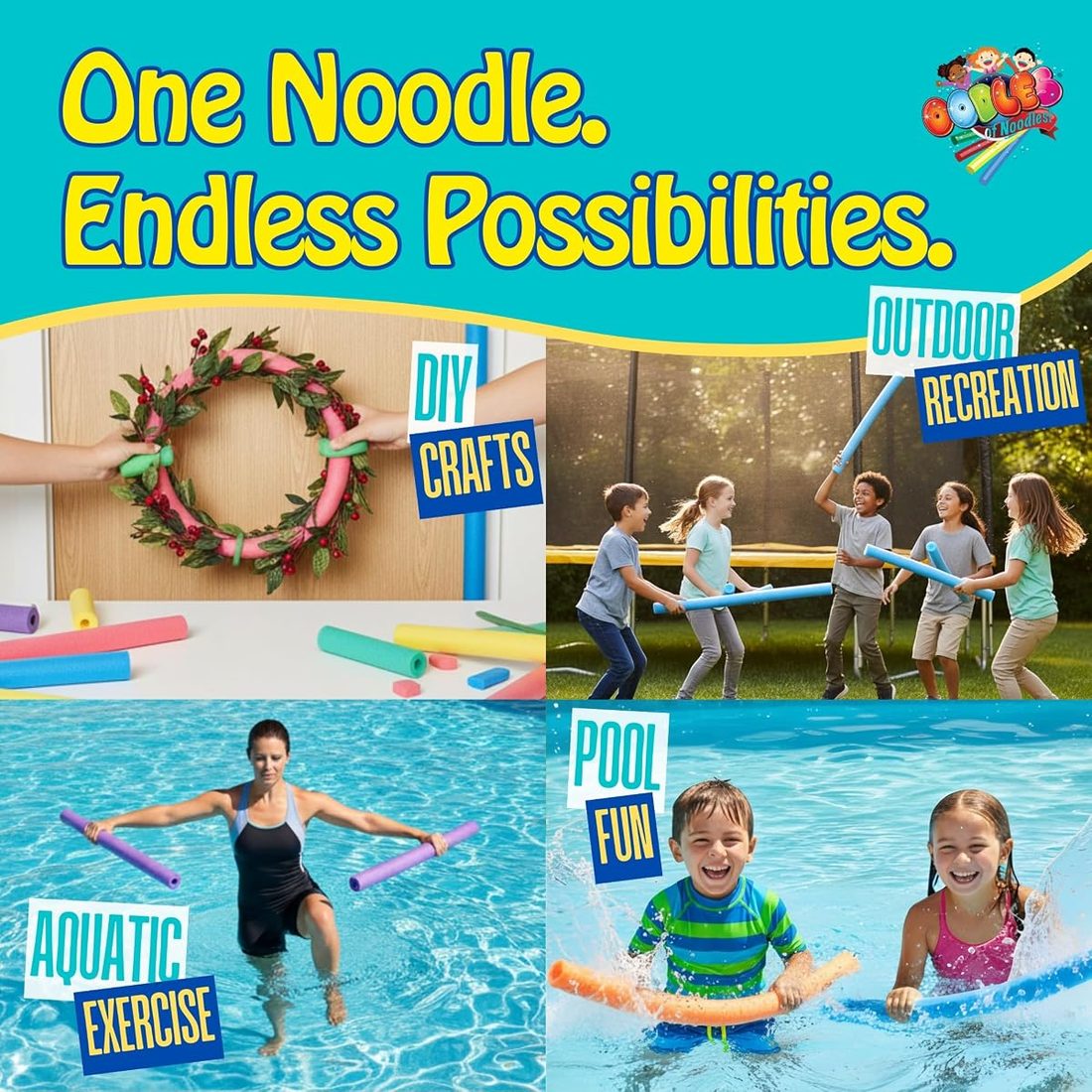 Deluxe Pool Noodles Foam - Pack of 6 - Extra Dense view 3