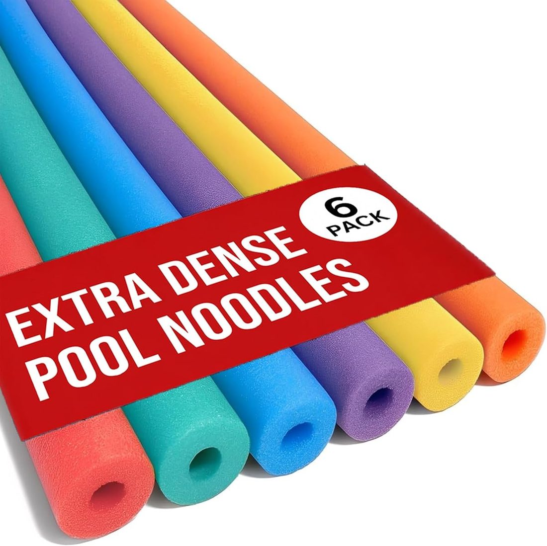Deluxe Pool Noodles Foam - Pack of 6 - Extra Dense
