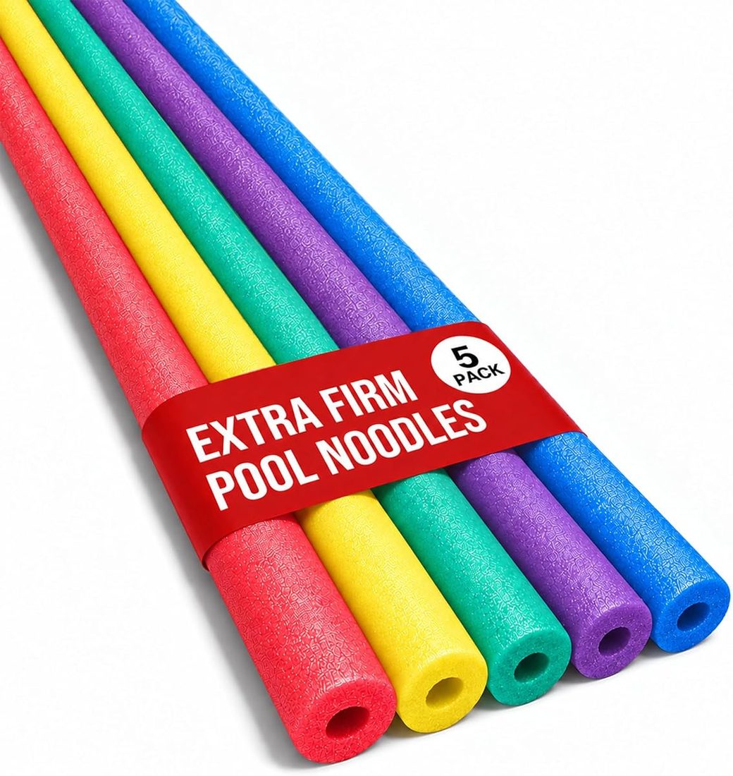 Deluxe Rainbow Pool Noodles Foam - Pack of 5
