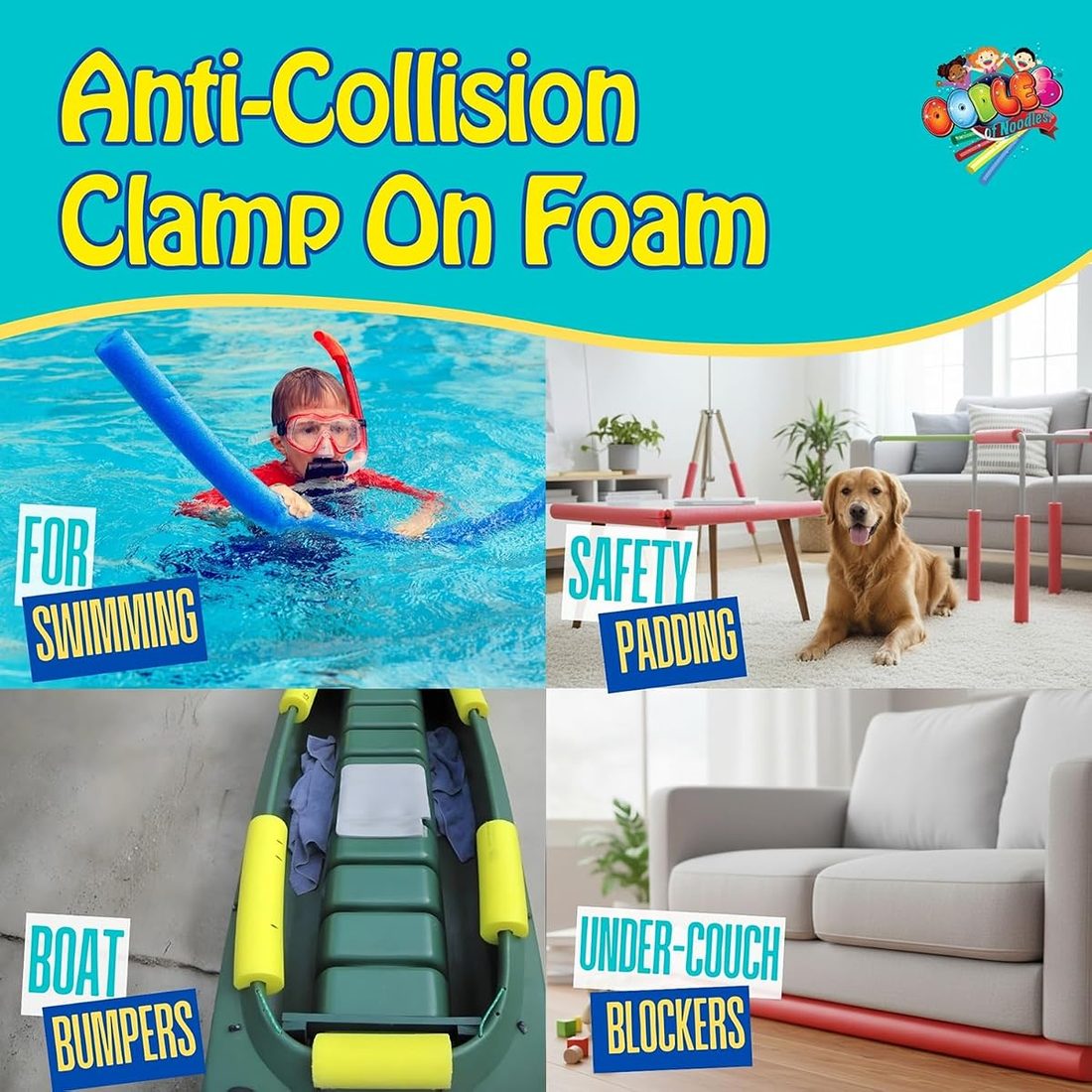 Jumbo Clamp-On Foam Noodles 6 Pack -Red view 3