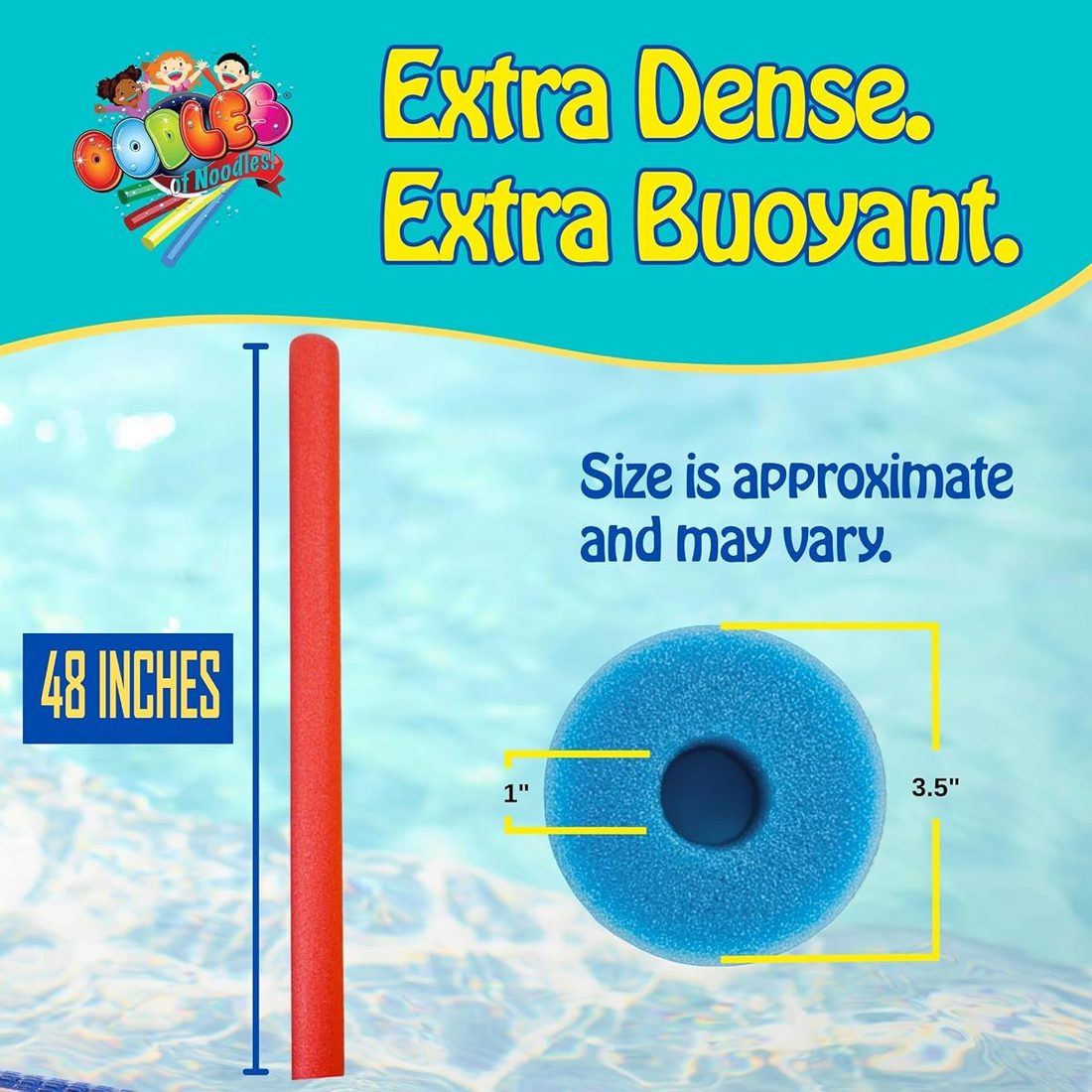 Jumbo XL Pool Swim Noodles - 3.5" Hollow Core White view 4