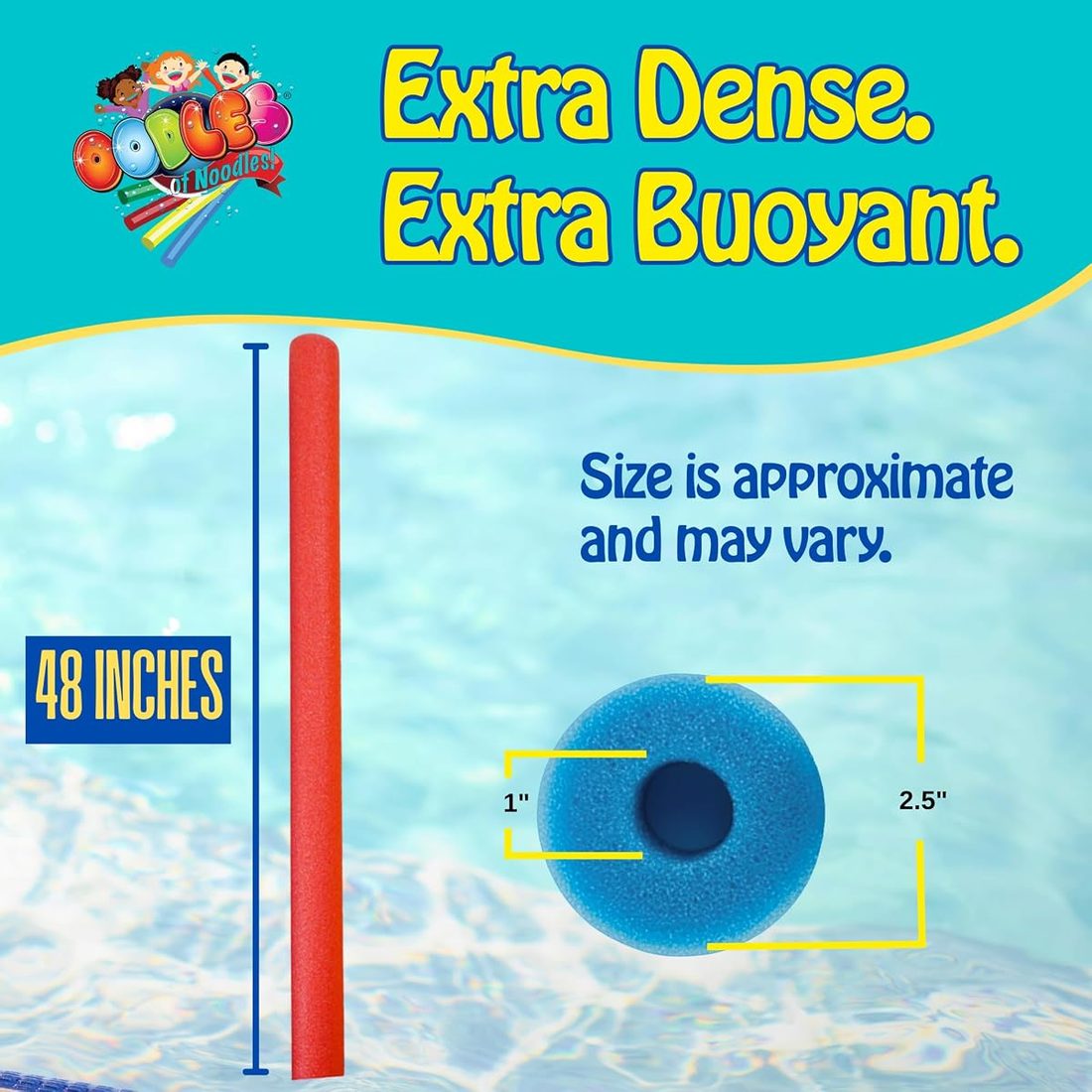 Pool Noodles Foam for adults - 2 Pack Extra Dense (White) view 4