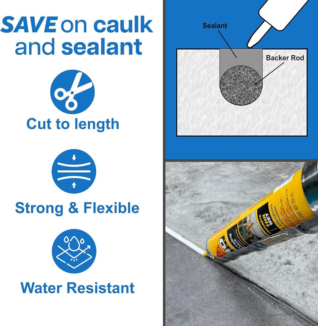 Premium Foam Backer Rod 3/8" x 230' - Gap & Joint Filler for Home & view 4