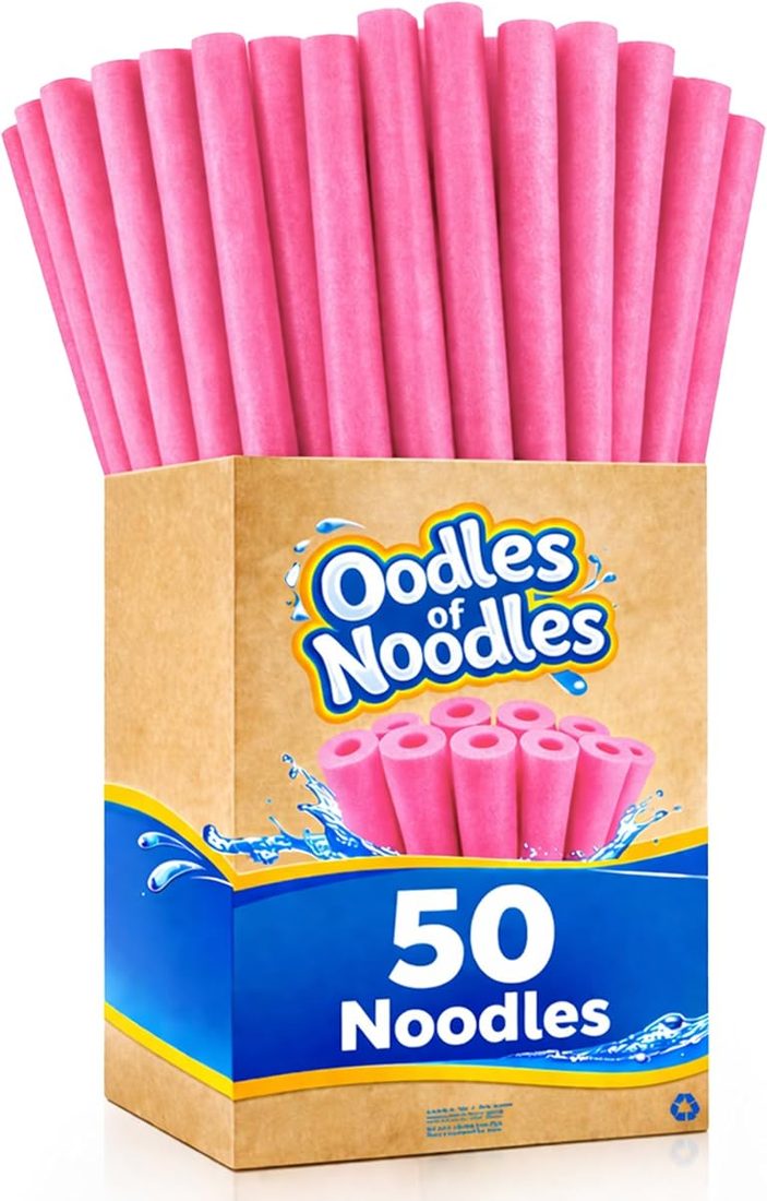 Premium Foam Swimming Pool Noodles Pink, Pack of 50