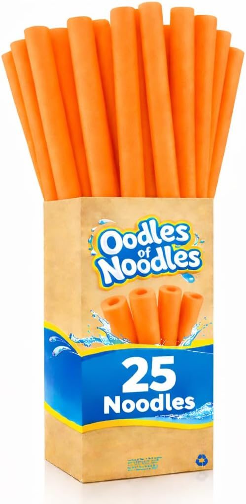 Premium Swimming Pool Noodles Foam Orange, Pack of 25
